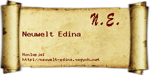 Neuwelt Edina névjegykártya